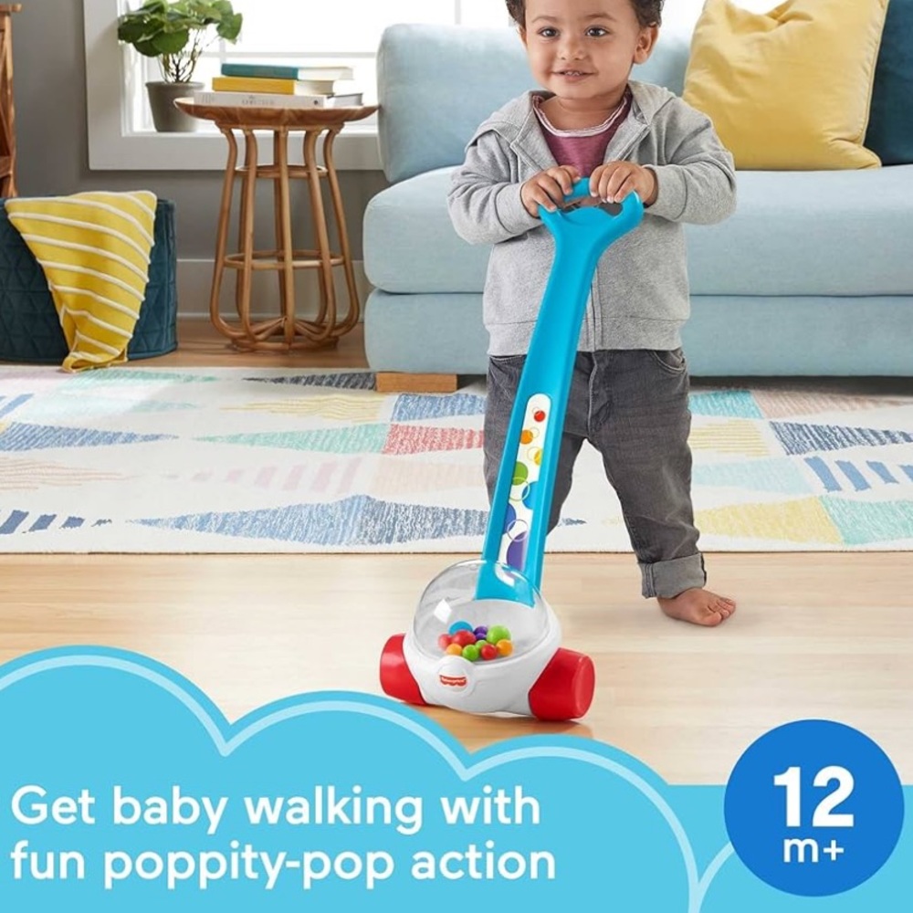 Fisher-Price Baby & Toddler Toy Corn Popper Push-Along with Ball-Popping Action